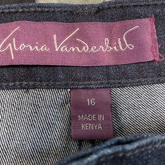GLORIA VANDERBILT 16 Dark Wash Blue Jeans - Picture 6 of 6